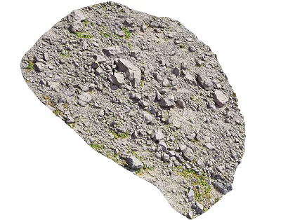 Rough Outdoor Natural Ground With Gravel Grass Dirt And Scattered Stones 3d model