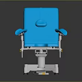 Blue Adjustable Medical Examination Table With Metal Frame And Mobile Wheels 3d model