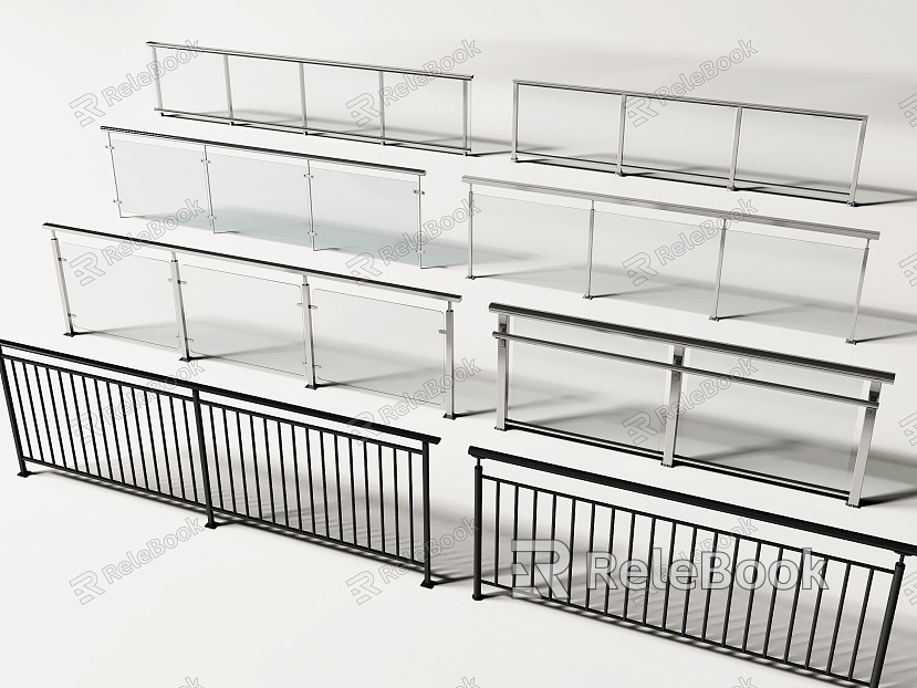 Modern Railing Glass Railing Guardrail Glass Guardrail Balcony Guardrail Fence Balcony Railing model