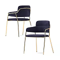 Modern Single Accent Chair With Curved Armrest Dark Gray Upholstery And Gold Metal Legs