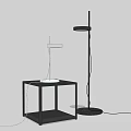 Modern Minimalist Lighting Combination With Table Lamp And Floor Lamp On Black Table 3d model