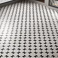 Black and White Arrow Pattern Floor Tiles with Geometric Design for Modern Interior Spaces 3d model