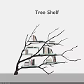 Modern Tree Shelf with Branch Like Structure for Decorative Book Storage 3d model