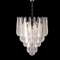 Elegant Modern Glass Chandelier With Transparent Multi Layer Shades For Interior Decor