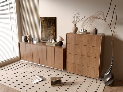 Modern Wood Grain Cabinet Simple Style Cabinet Whole Cabinet Sideboard Balcony Cabinet Storage Cabinet Entrance Cabinet 3d model