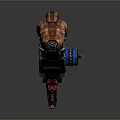 Futuristic Sci Fi Weapon With Orange Exoskeleton And Blue Energy Core Structure