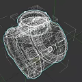 Futuristic Mechanical Device With Metallic Texture And Yellow Digital Elements