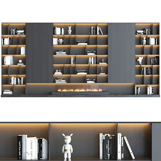 Modern Bookcase Combination Bookcase Study Bookcase Full Wall Bookcase Italian Bookcase 3d model
