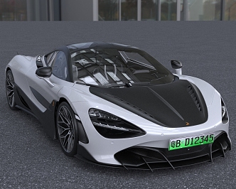 2020 McLaren 720SFury sports car 3d model