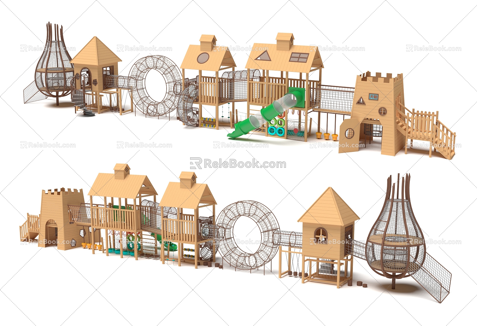 Wooden expansion park non-standard features expansion park crawl amusement park children's park amusement park amusement sketch 3d model