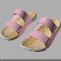 Pink Double Strap Sandals With Comfortable Lightweight Casual Wear Sole Design