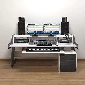 tuning desk recording studio console workbench recording desk arranger workbench 3d model