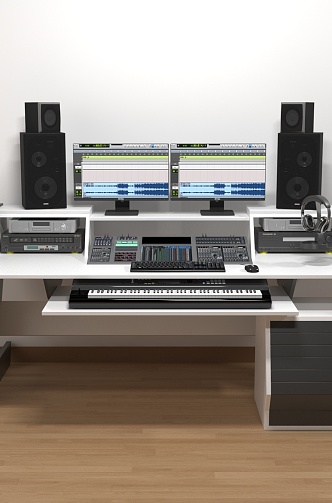 tuning desk recording studio console workbench recording desk arranger workbench 3d model