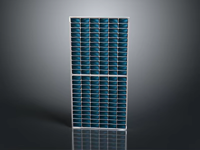 Modern Daily Household Electrical Appliance Featuring Blue Grid Structure and White Rectangular Frame 3d model