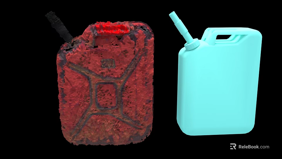Tactical Weapon Fuel Canisters Red Textured And Light Blue New Design 3d model