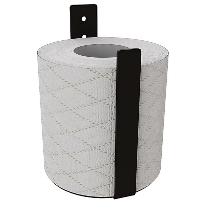 White Textured Paper Towel On Black Holder For Household Use 3d model White Textured Paper Towel On Black Holder For Household Use 3d model