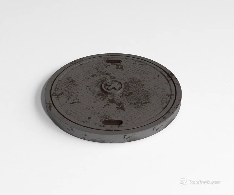 Round Metal Manhole Cover For Urban Road Infrastructure With Textured Surface 3d model 