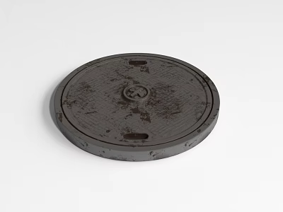 Round Metal Manhole Cover For Urban Road Infrastructure With Textured Surface 3d model