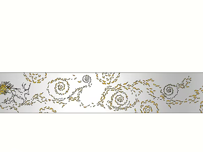 Elegant Wall Decor With Intricate Spiral Patterns And Gold Accents On White Background 3d model