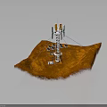 Mars Surface Exploration Equipment With Antenna Tower And Solar Panels 3d model