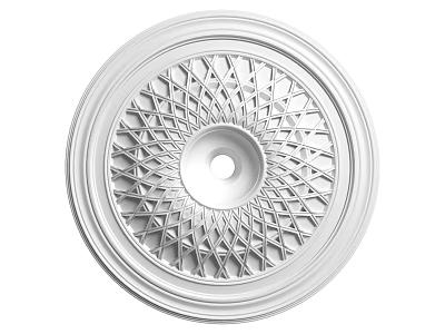 Elegant White Decorative Ceiling Light Plate With Intricate Geometric Patterns For Interior Design 3d model