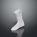 White High Top Sneakers With Sleek Design Laces And Reflective Finish