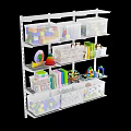 Storage Shelving Unit with Multiple Tiers Transparent Bins Organizing Colorful Toys And Books