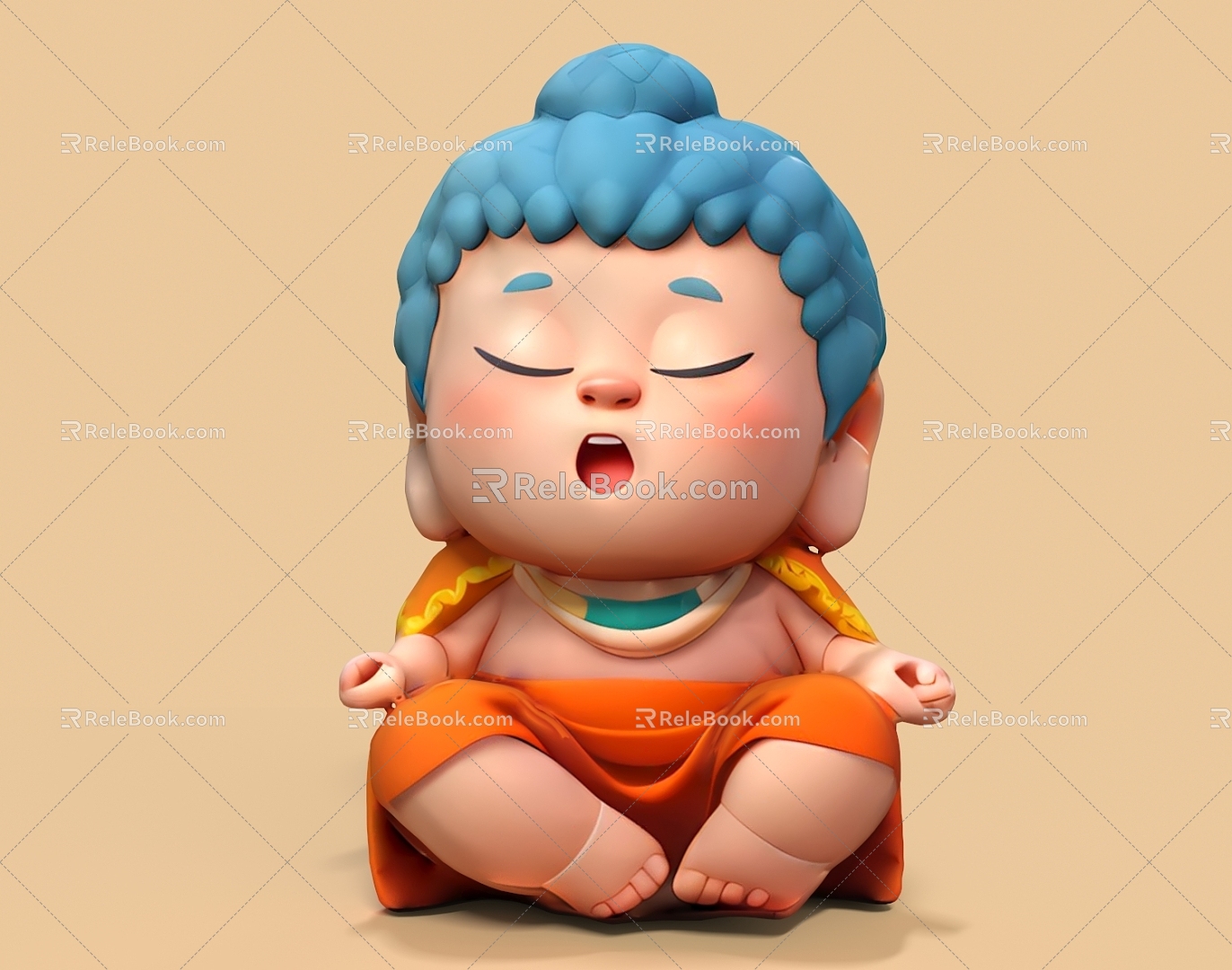 Hand-made Monk Blind Box Jewelry Doll Props Cute Monk Cute Doll Game Character Decorations 3d model