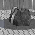 Rockery Stones With Mirror Surface In Modern Interior Decorative Design