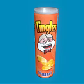 Decorative Ornament Combination Set With Orange Canister Cartoon Character Original Design And Blue Background