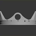 Shiny Silver Metal Mechanical Part With Precision Engineered Hollow Structure On Dark Background