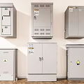 Industrial Metal Electrical Control Cabinets with Lockable Doors Ventilation Grilles and Warning Labels