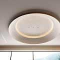Modern Circular Ceiling Design With Starry Dotted Pattern And Warm Light Strip 3d model