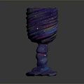 Colorful Swirled Glittery Resin Decorative Cup With Purple Blue Pink Hues