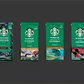 Starbucks Coffee Beans Collection With Green Packaging Featuring Ethiopia Colombia Verona