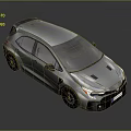 Silver Sporty Hatchback Car With Black Wheels Red Brake Calipers And Aerodynamic Design