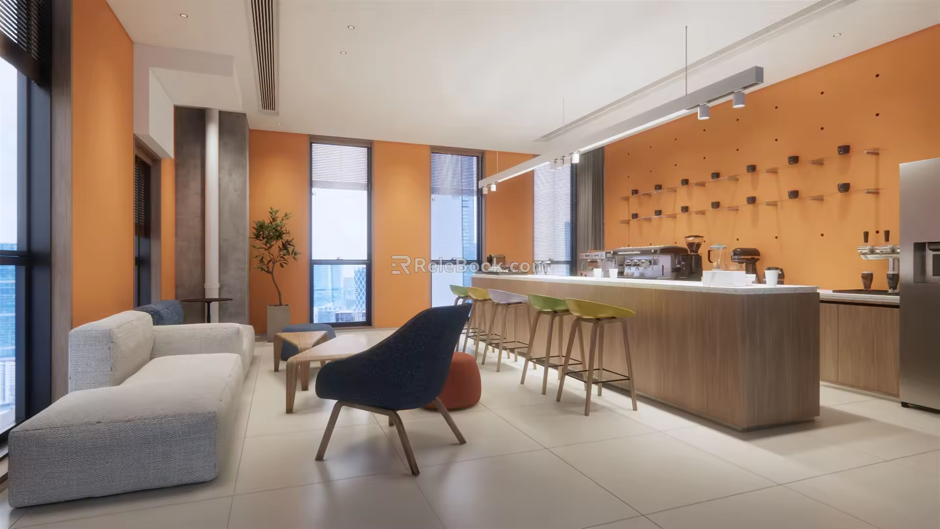Modern pantry bar counter 3d model