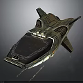 Futuristic Cosmic Spaceship With Streamlined Metallic Body And Detailed Cockpit Structure