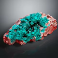 Naturally Growing Vibrant Green Malachite Crystal Cluster On Red Matrix