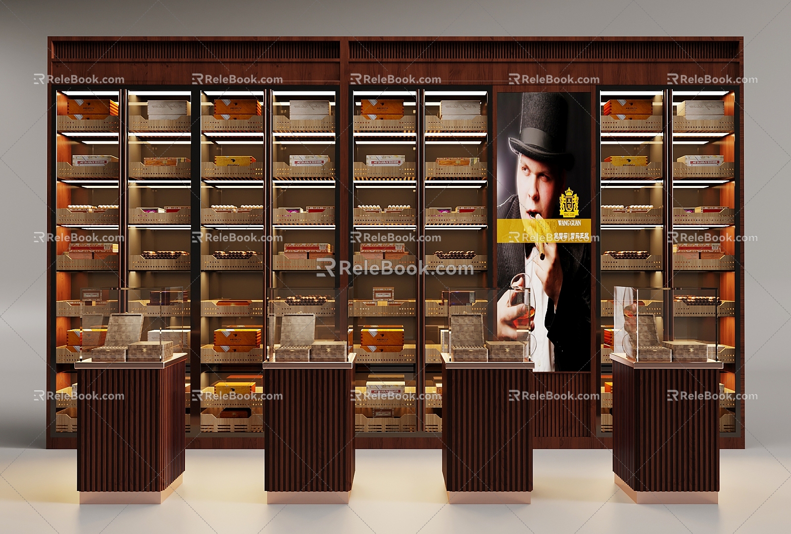 cigar cabinet cigar box cigar display cabinet display stand 3d model