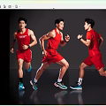Men In Red Sportswear Running With Various Angles And Blue Running Shoes