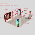 40 Square Meter Exhibition Booth Design Featuring Structure Materials Decor Dimensions And Display Frames 3d model