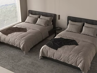 Double bed 3d model