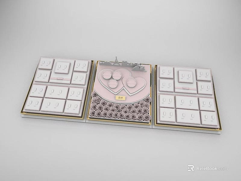 Pink Keyboard With Heart Pattern And Number Keys Delicate Design 3d model 