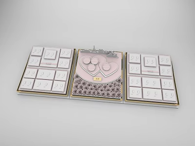 Pink Keyboard With Heart Pattern And Number Keys Delicate Design 3d model