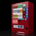 Red Coca Cola Vending Machine As Daily Electrical Appliance With Assorted Beverage Bottles