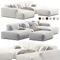 Modern Modular Sofa Set With Various Colors Decorative Pillows And Ottoman
