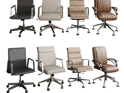 Office Chair Conference Chair Computer Chair Boss Chair Swivel Chair Bow Pulley 3d model