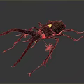 3D Rendered Beetle With Long Red Antennae And Metallic Dark Body