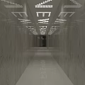 Spacious Marble Corridor With Ceiling Lights And Smooth Floor Leading To Door